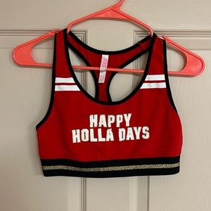 Happy Holla Days Pink brand Victoria Secret Sports Bra